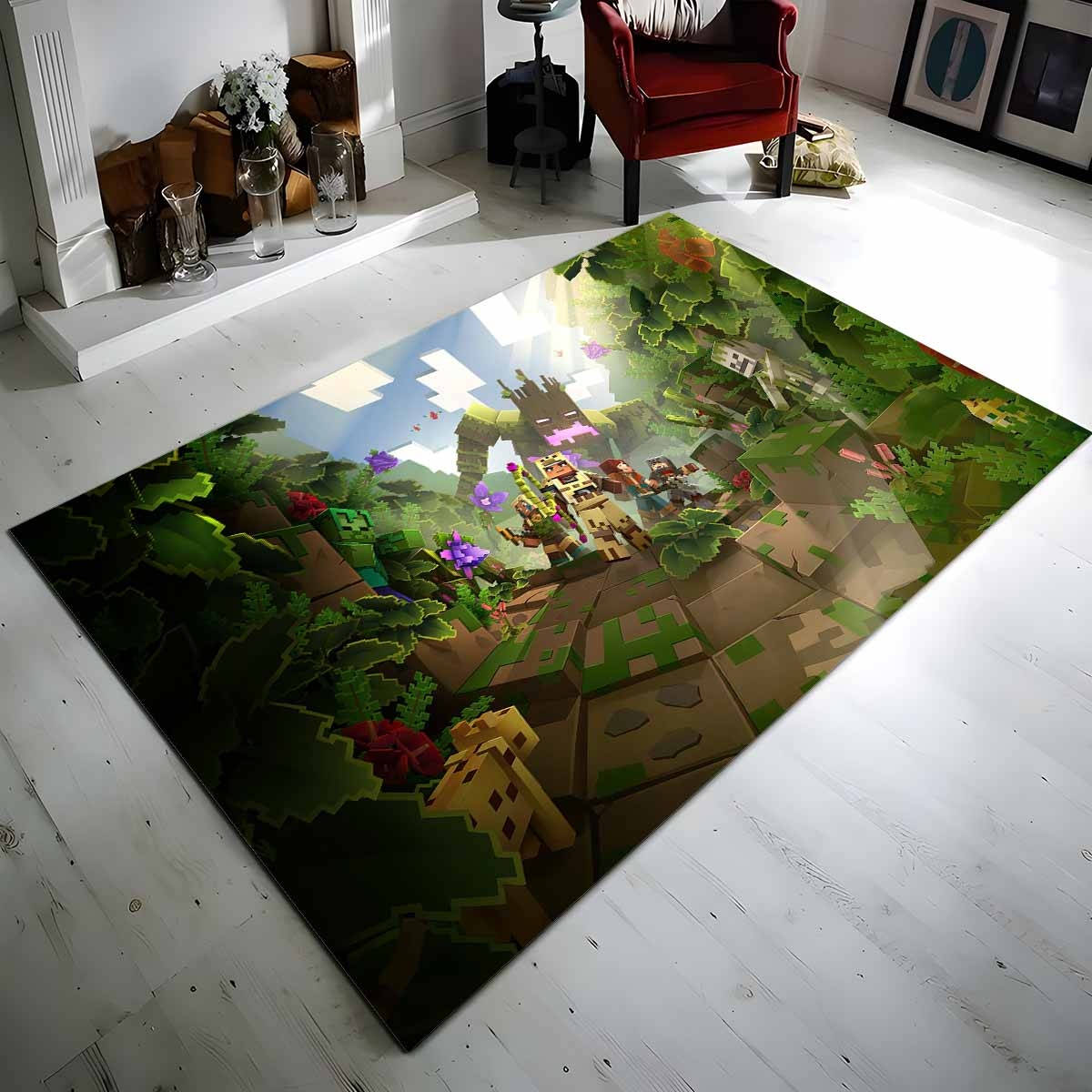 Tapis Minecraft personnages biome forêt Eiche Birke