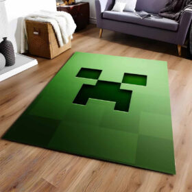 Tapis Minecraft Creeper vert visage