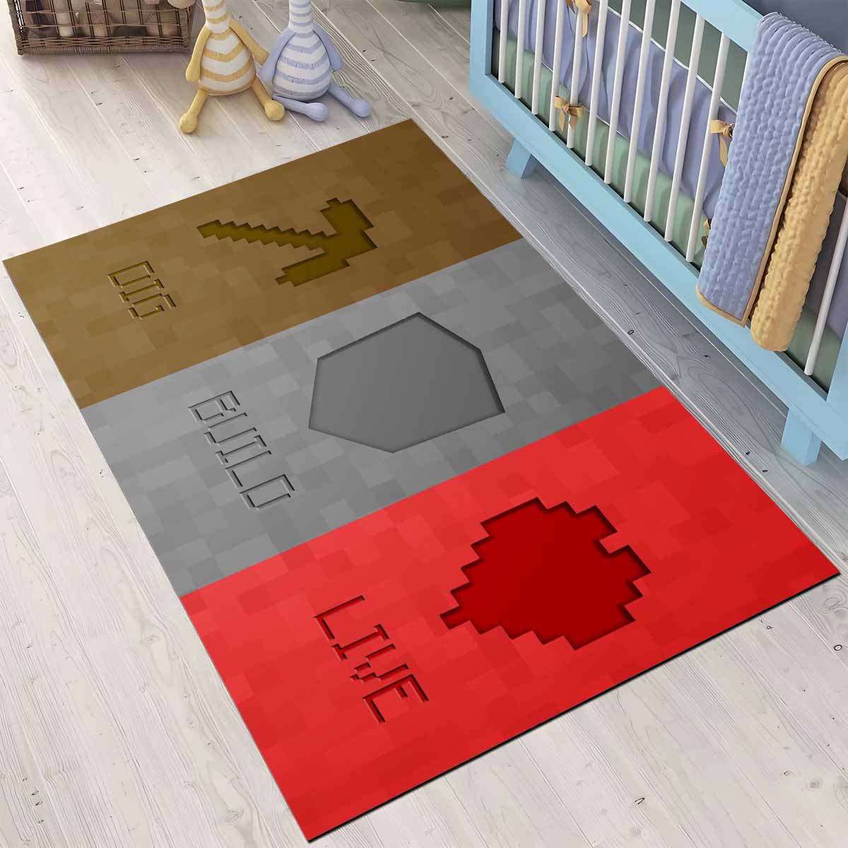Tapis Minecraft creuser construire vivre – Image 3