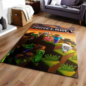 Tapis Minecraft Steve Alex dans le biome Savane et tous les personnages