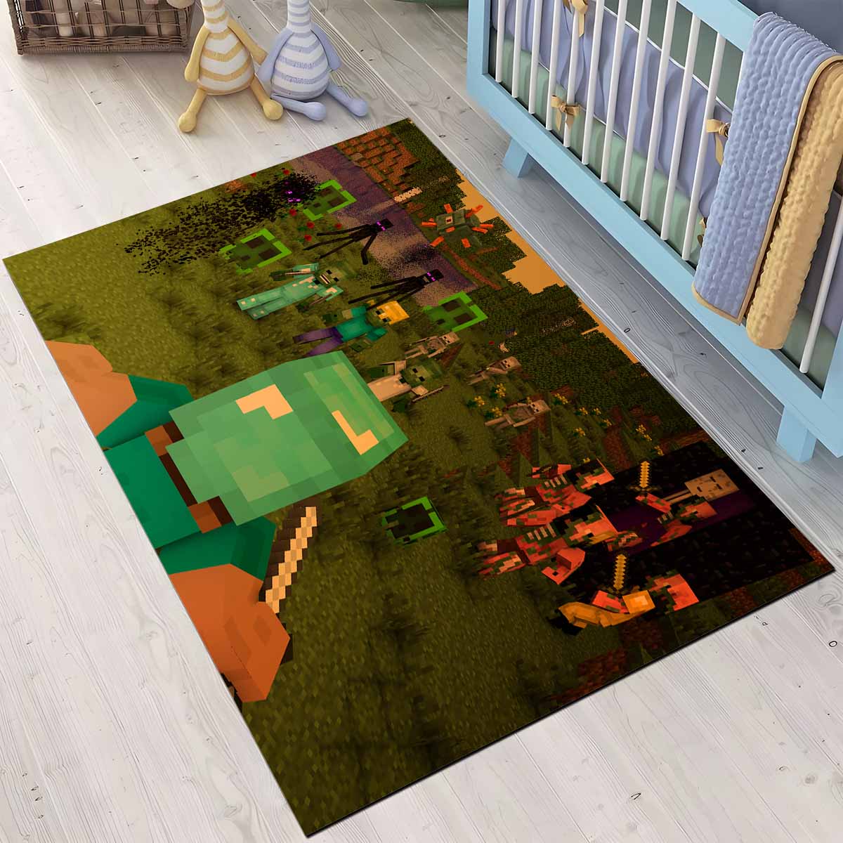 Tapis Minecraft Steve combat des forces ennemies – Image 3