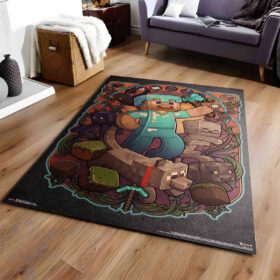 Tapis Minecraft Steve et la personnages dans le jeu