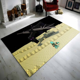 Tapis Minecraft Steve et Ender Dragon dans l&rsquo;End