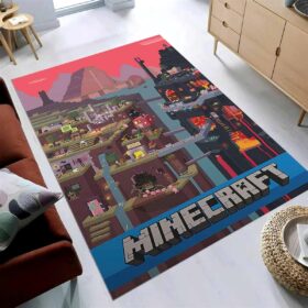Tapis Minecraft Video Game Haus déco salon M2510