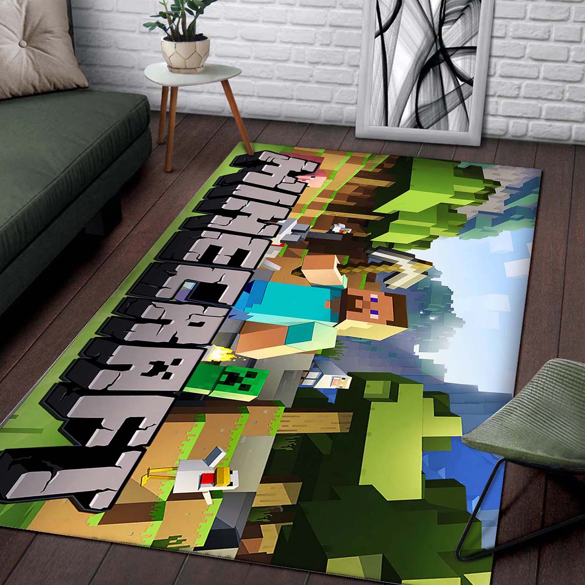 Tapis Minecraft Video Game déco salon M301012 – Image 2