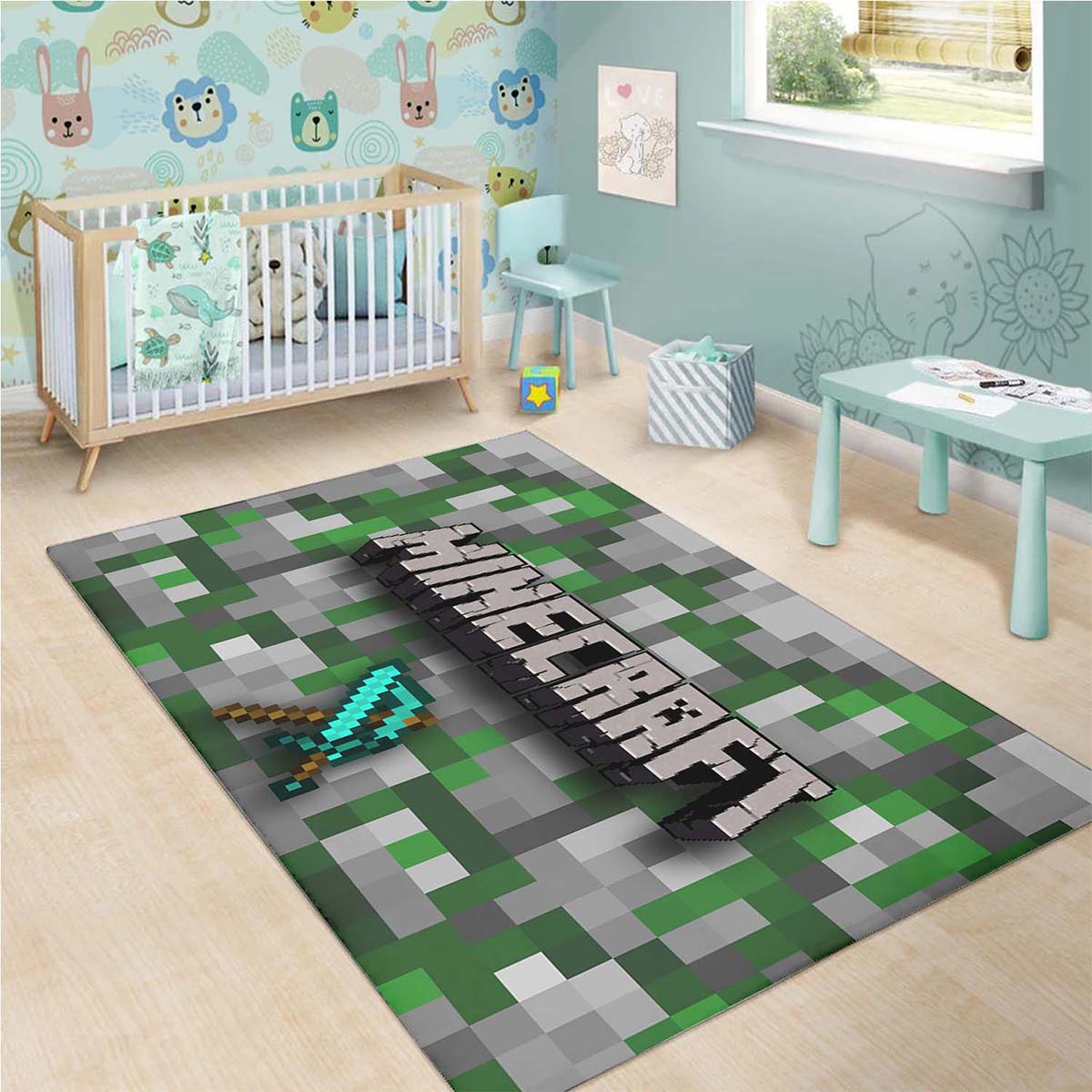 Tapis Minecraft déco salon 19120618 – Image 3