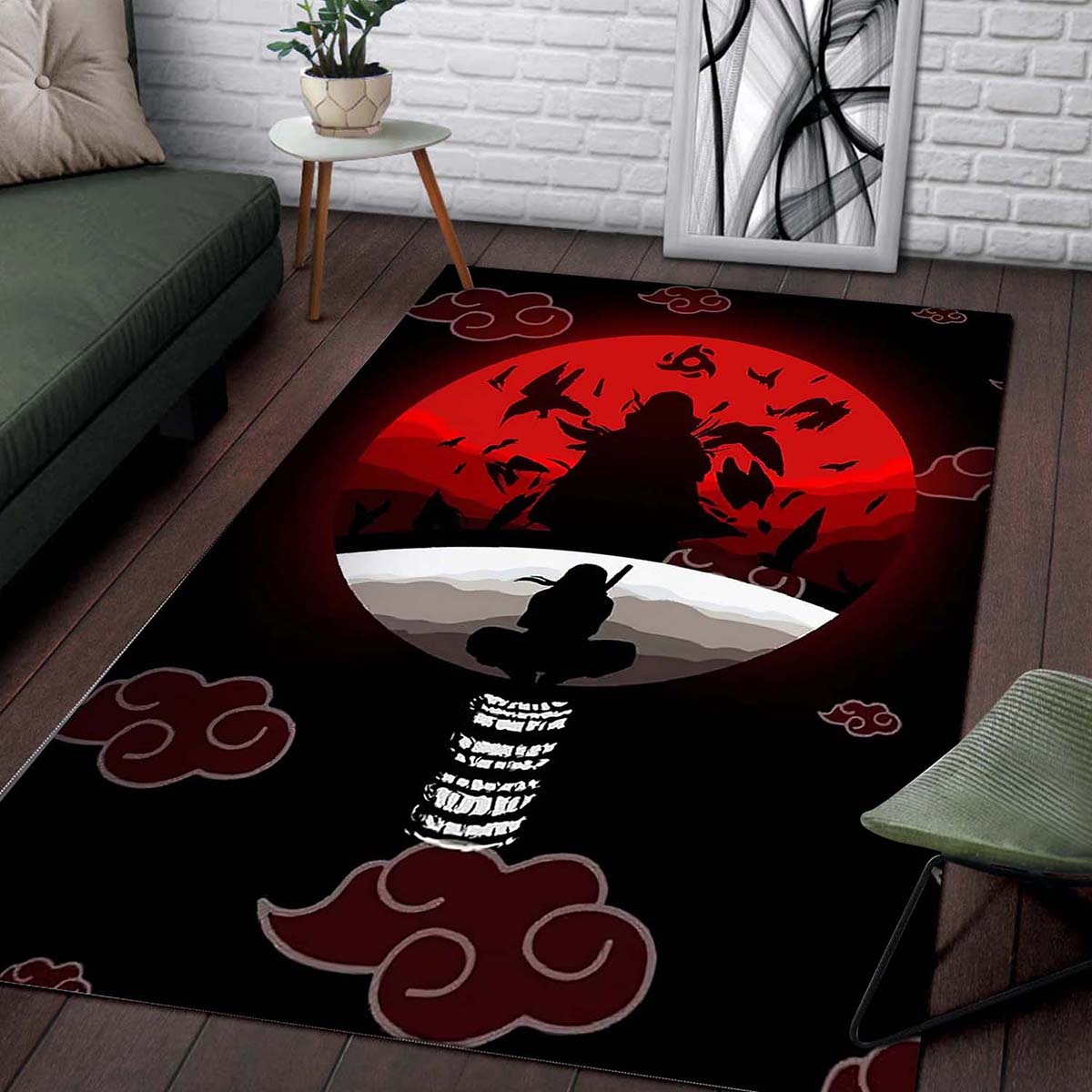 Tapis Naruto Anime Manga Itachi Akatsuki Anime Bloodmoon – Image 2