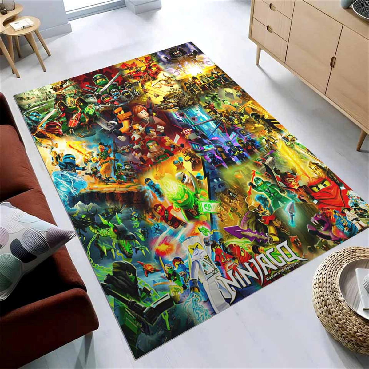Tapis Ninjago tous personnages combat 16