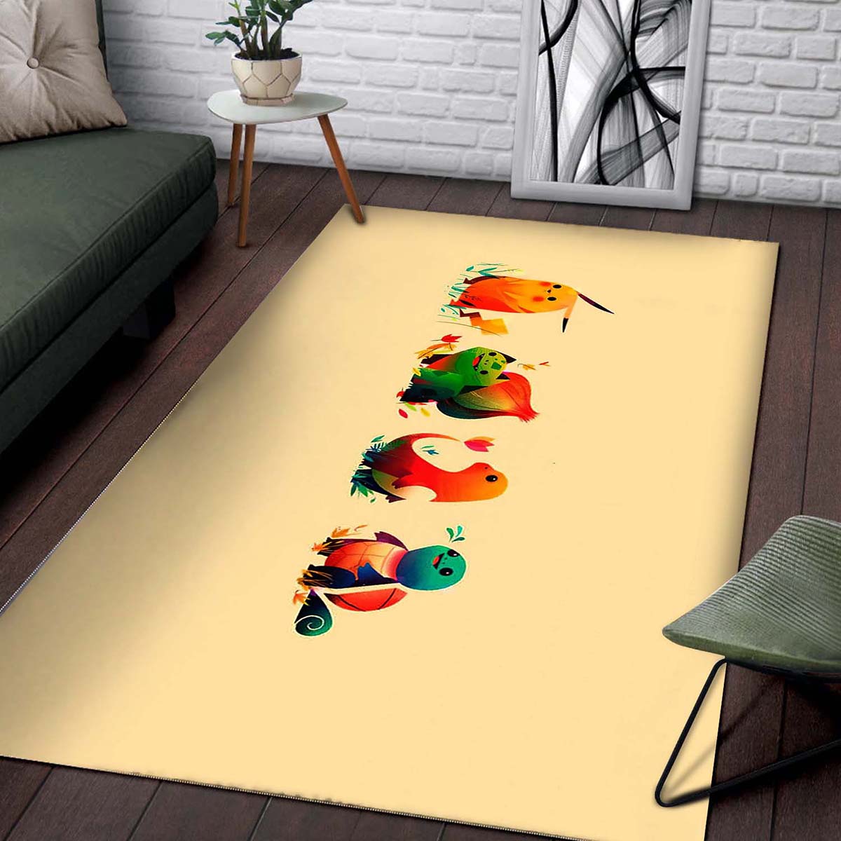 Tapis Pokemon Bulbasaur Pikachu Charmander Squirtle – Image 2