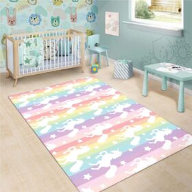 Tapis Regenbogen Streifen Einhorn motif Bereich