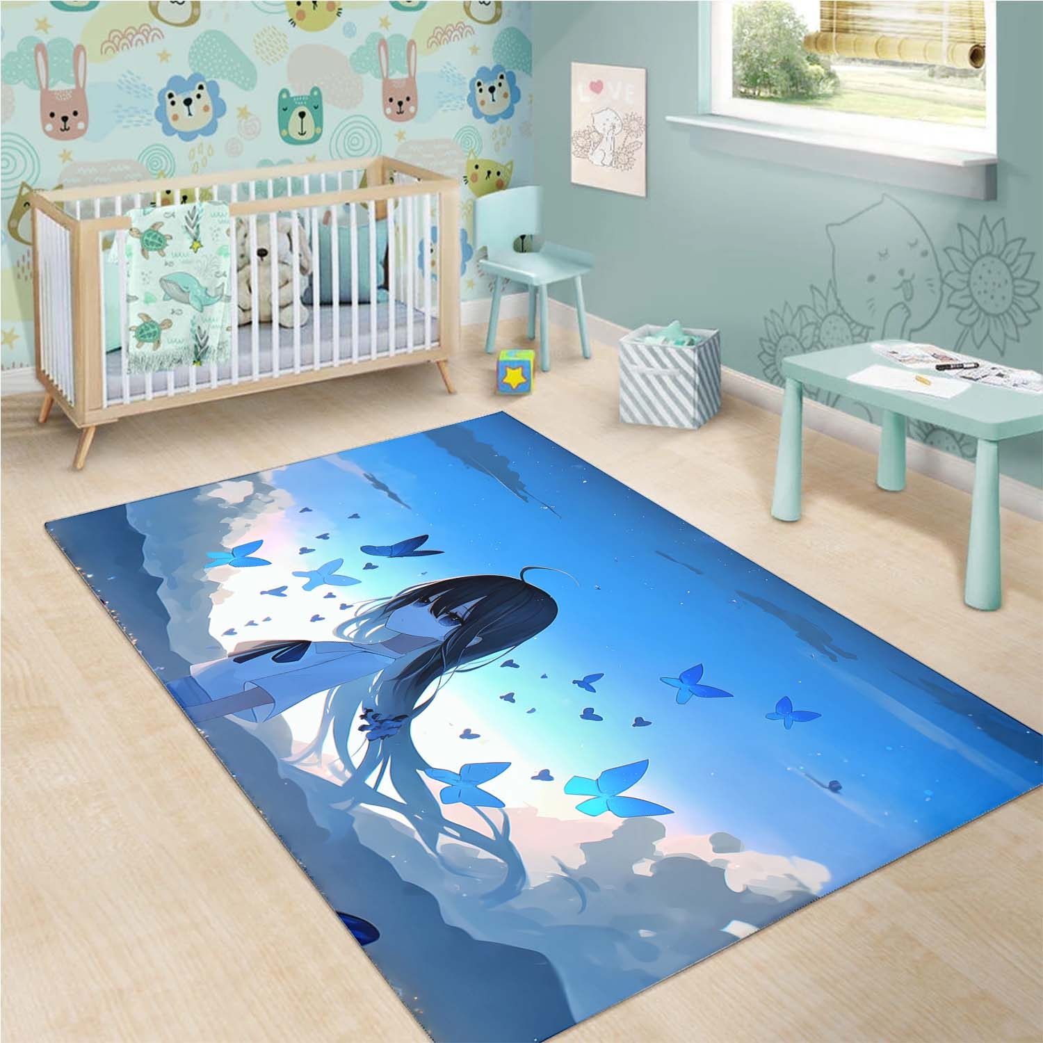 Tapis Sad Girl Anime Girl