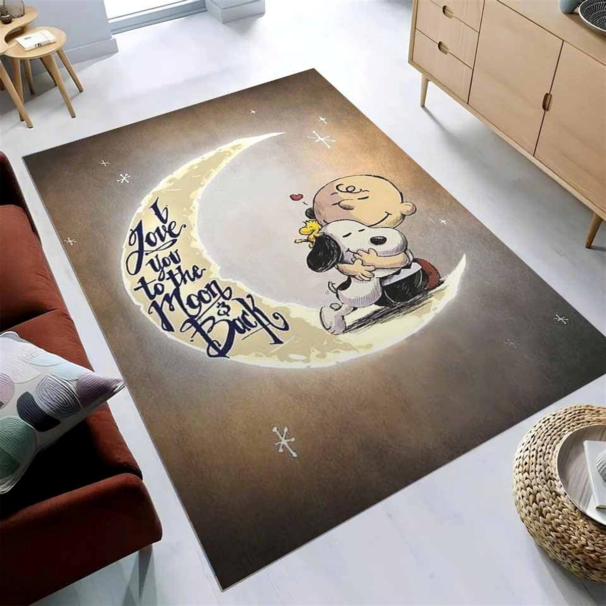 Tapis Snoopy I Love You To The Moon And Back